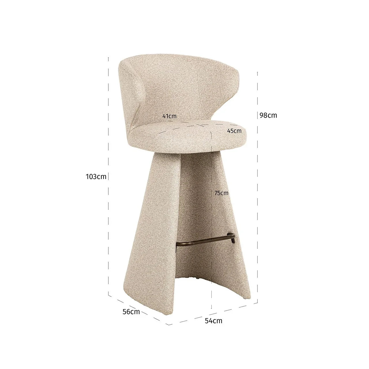 Bāra krēsls Gatsbi Richmond Interiors 103/54/56 cm Biscotti - N1 Home