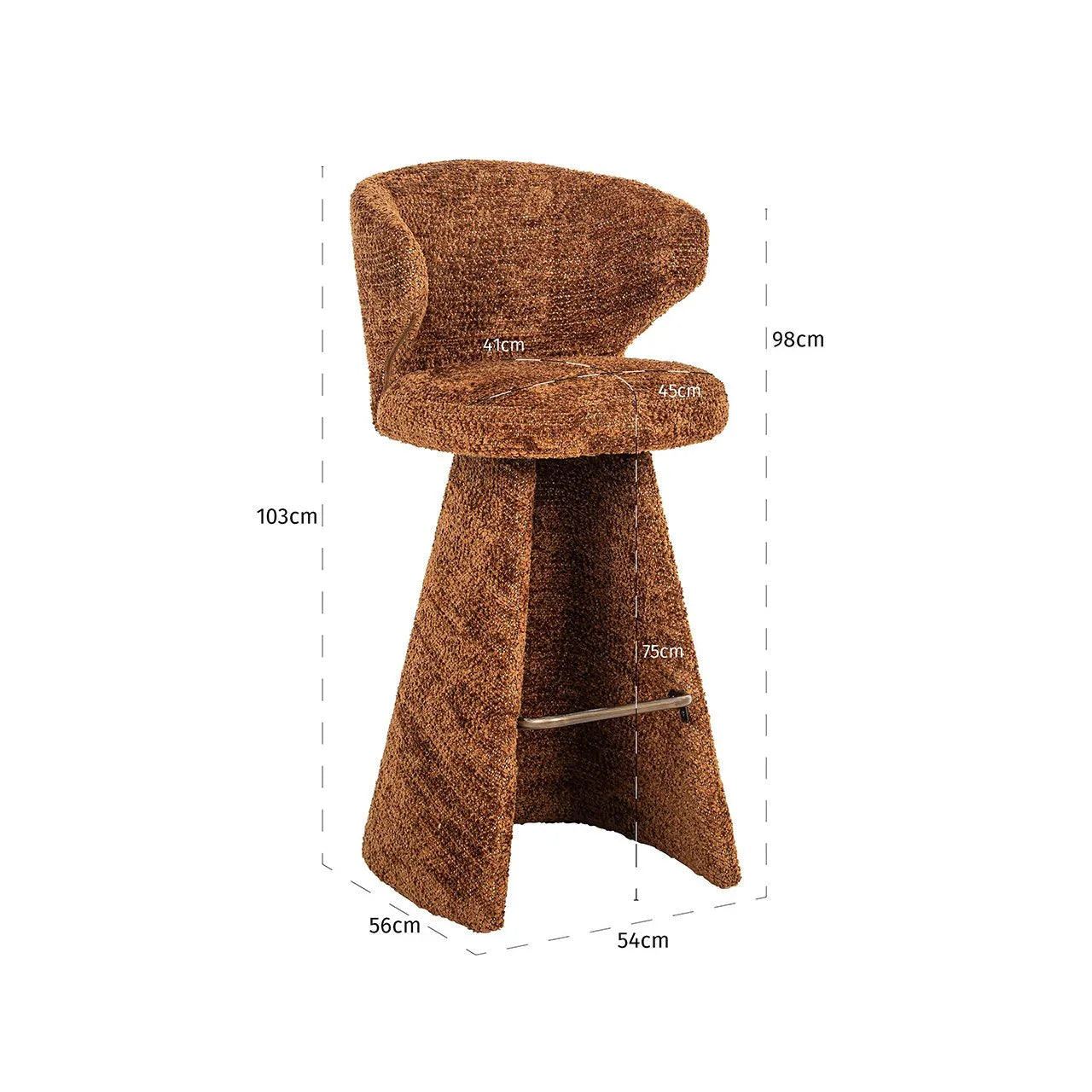 Bāra krēsls Gatsbi Richmond Interiors 103/54/56 cm Be Lovely 603 Cinnamon - N1 Home