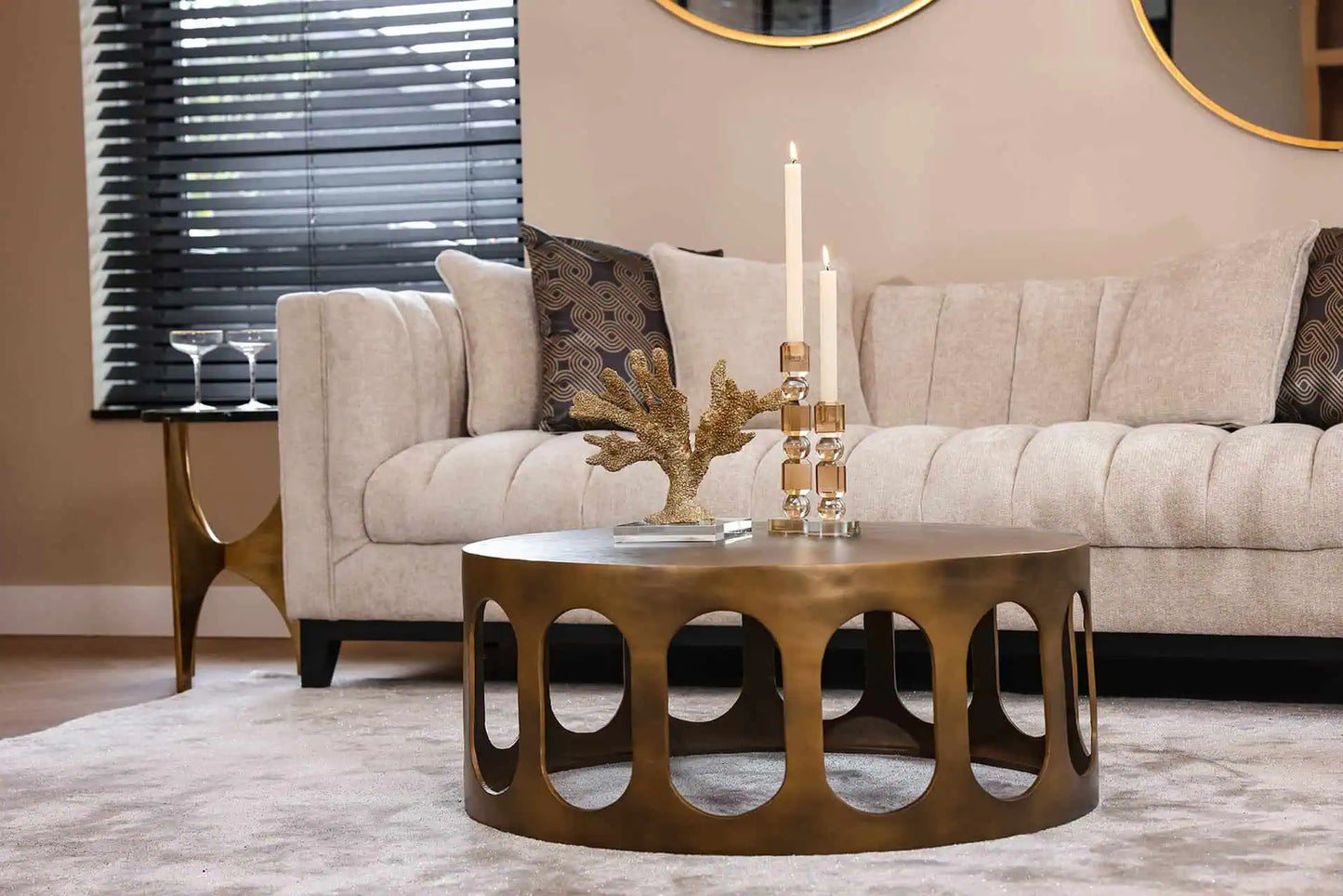 Dekoratīvs priekšmets Mākslīgais koraļļu Mette Richmond Interiors 26/29/15 cm zelts - N1 Home