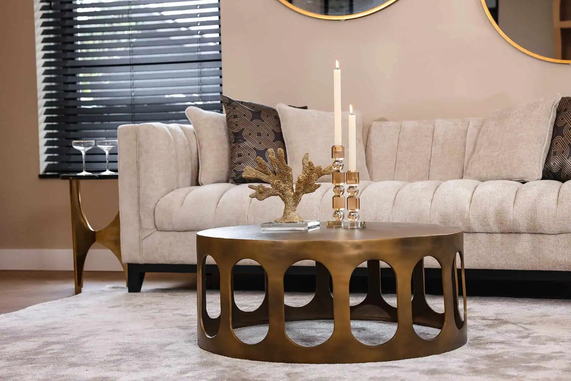 Dekoratīvs priekšmets Mākslīgais koraļļu Mette Richmond Interiors 26/29/15 cm zelts - N1 Home