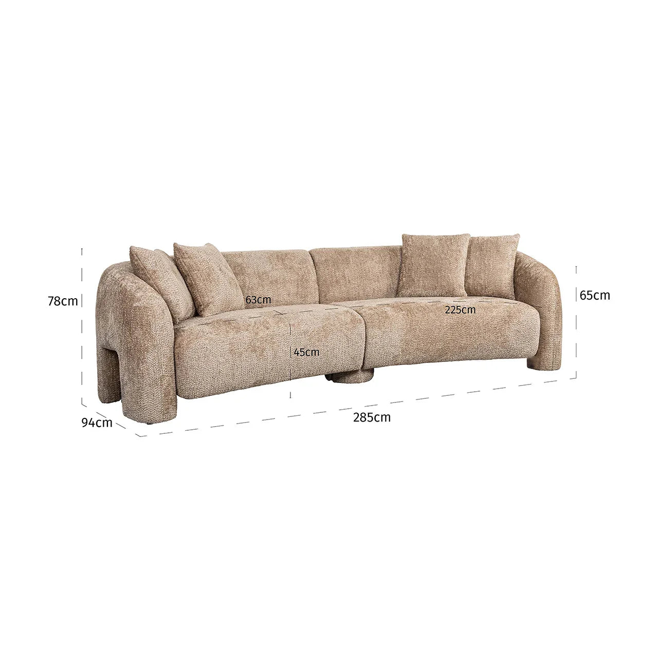 Dīvāns Milania Richmond Interiors 78/285/94 cm Be Lovely 170 Beige - N1 Home