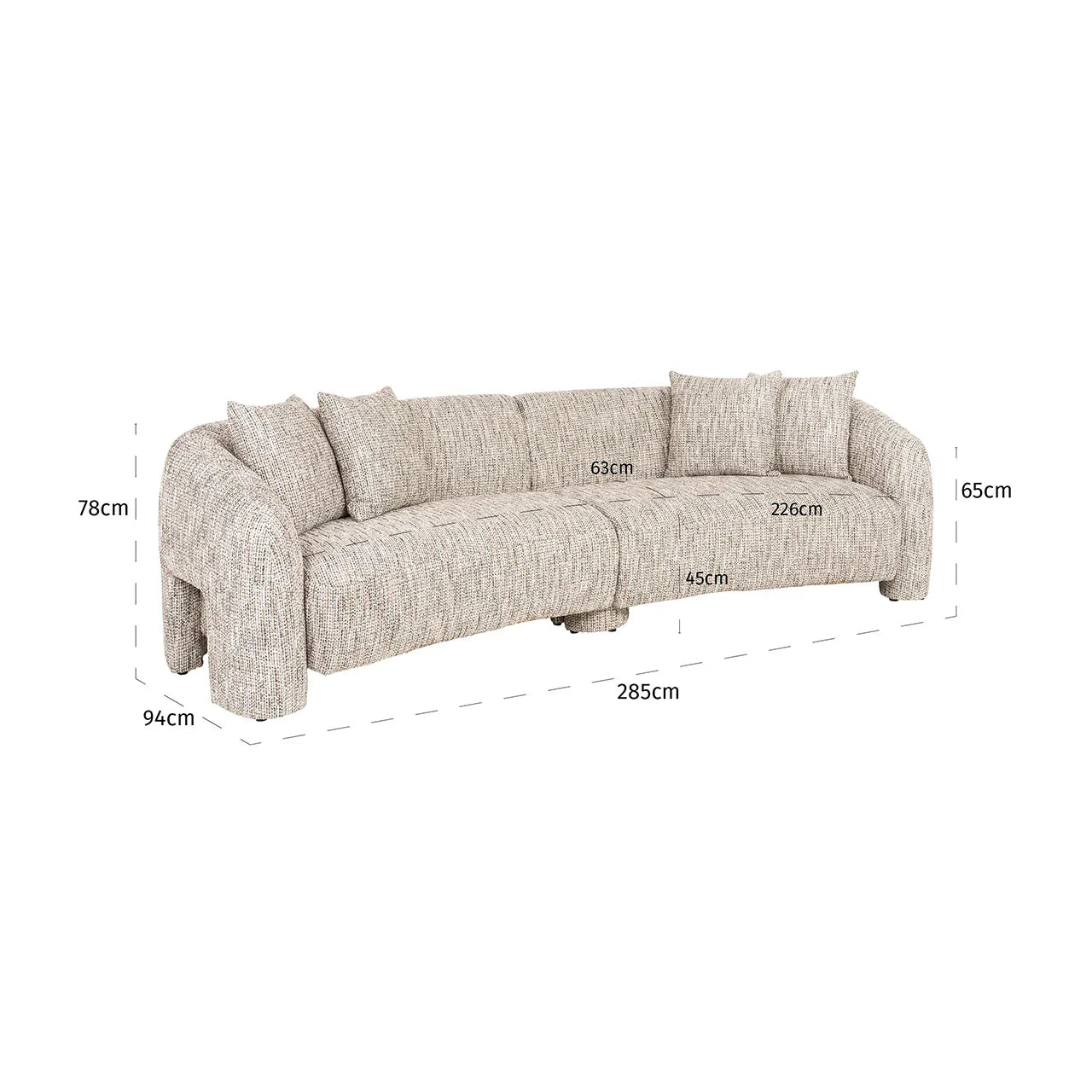Dīvāns Milania Richmond Interiors 78/285/94 cm Be Trendy 01 Nature - N1 Home