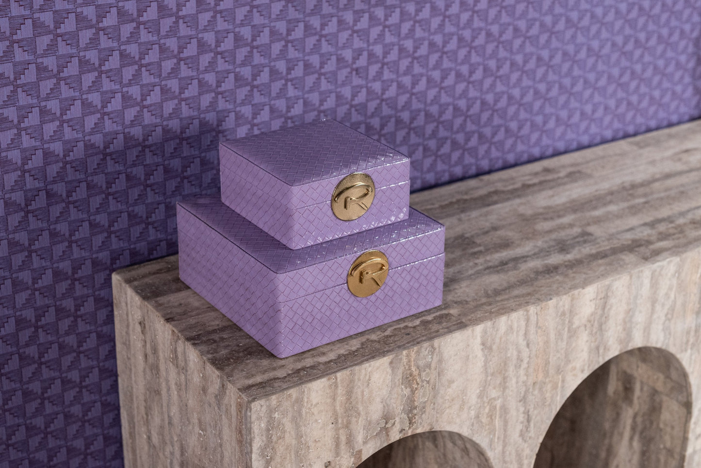 Uzglabāšanas kaste Joelle Richmond Interiors 17/16/8; 23/24/10 cm purple