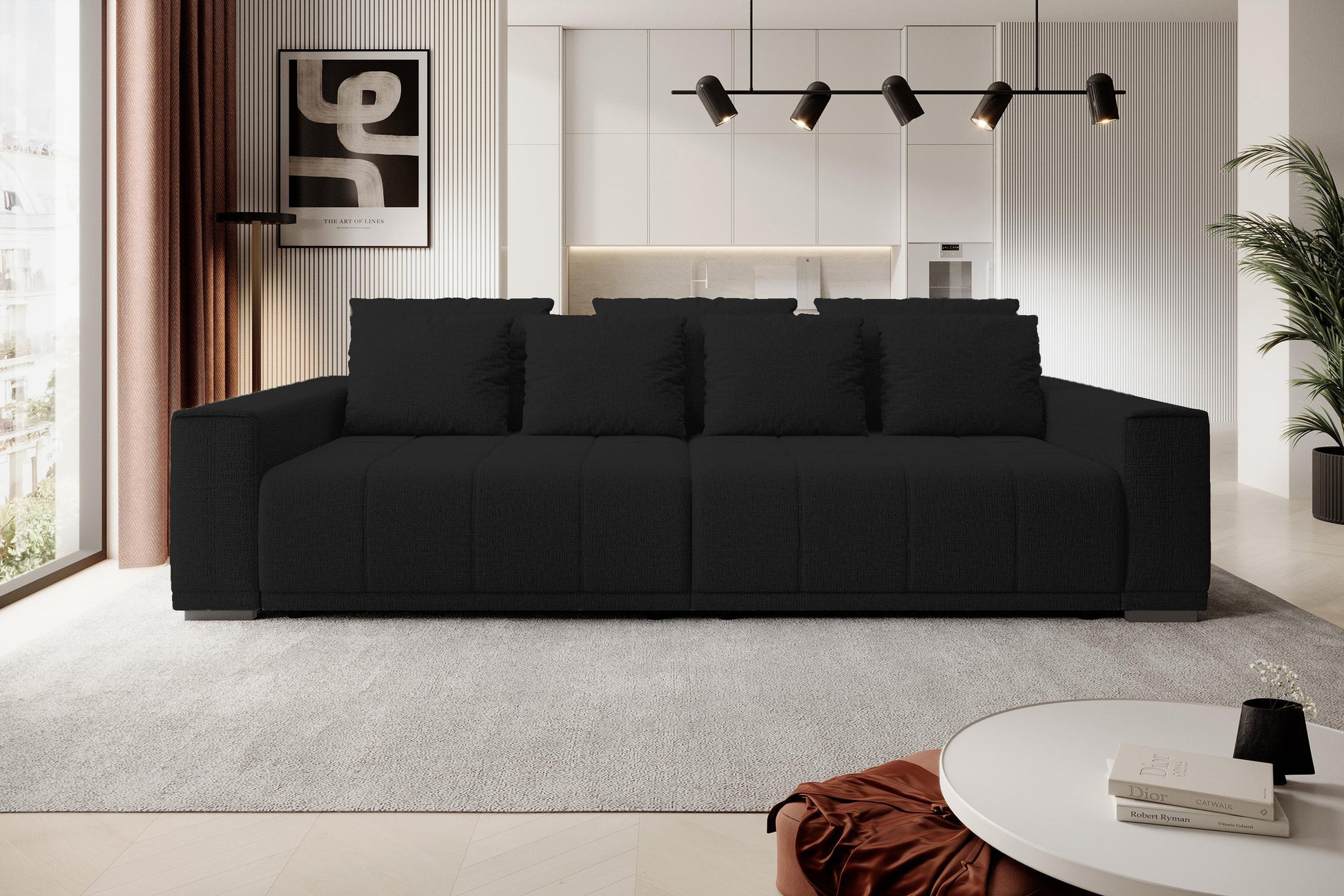 Dīvāns Mots 278/83/130 cm melns - N1 Home