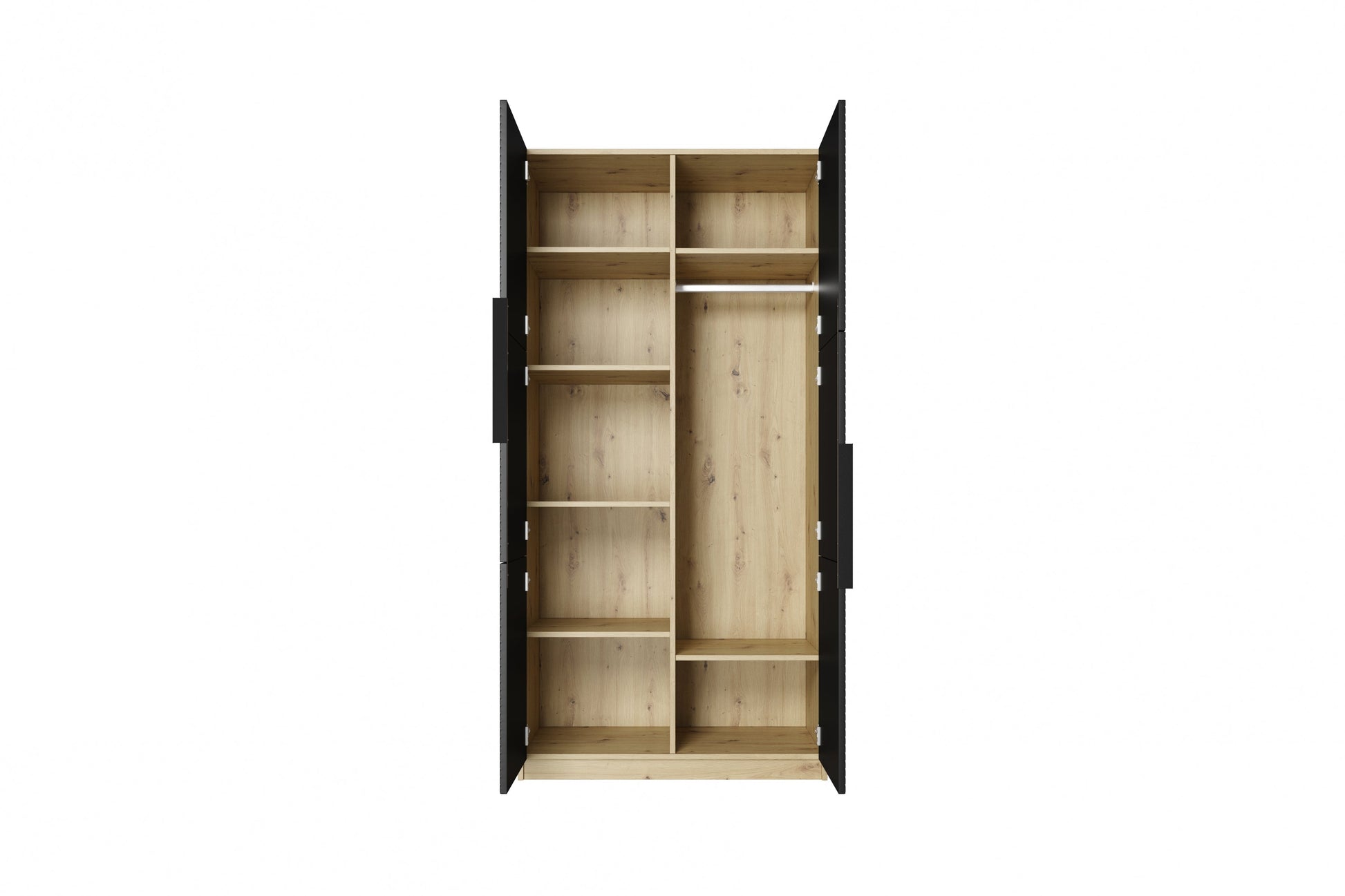 Skapis Oslo 100/205/57 cm melns/ozols - N1 Home