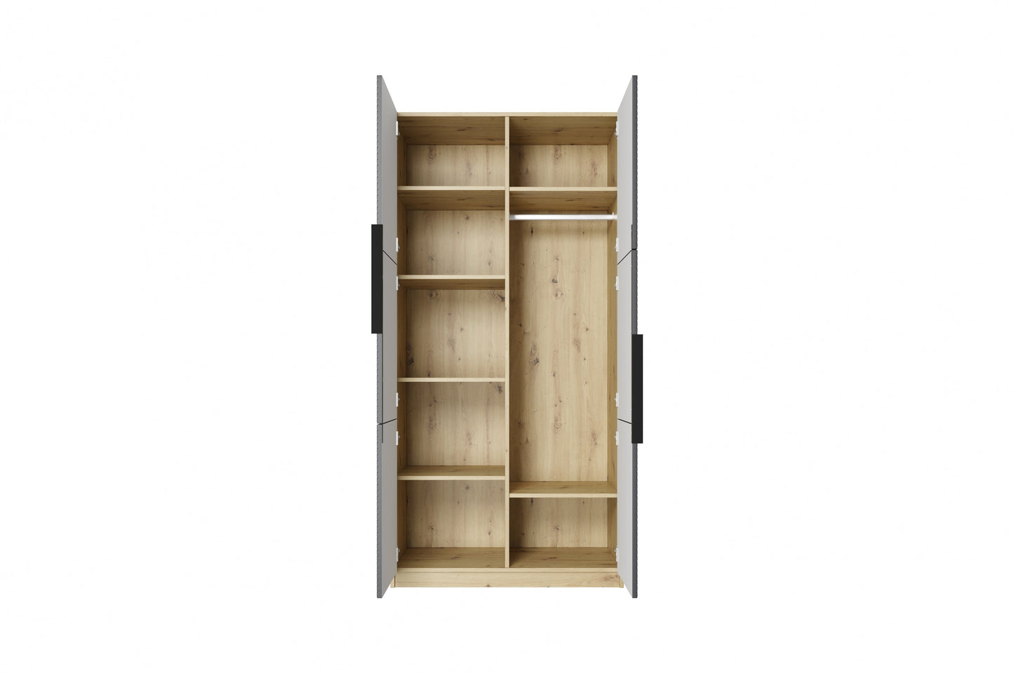 Skapis Oslo 100/205/57 cm Rivjēra akmens/ozols - N1 Home