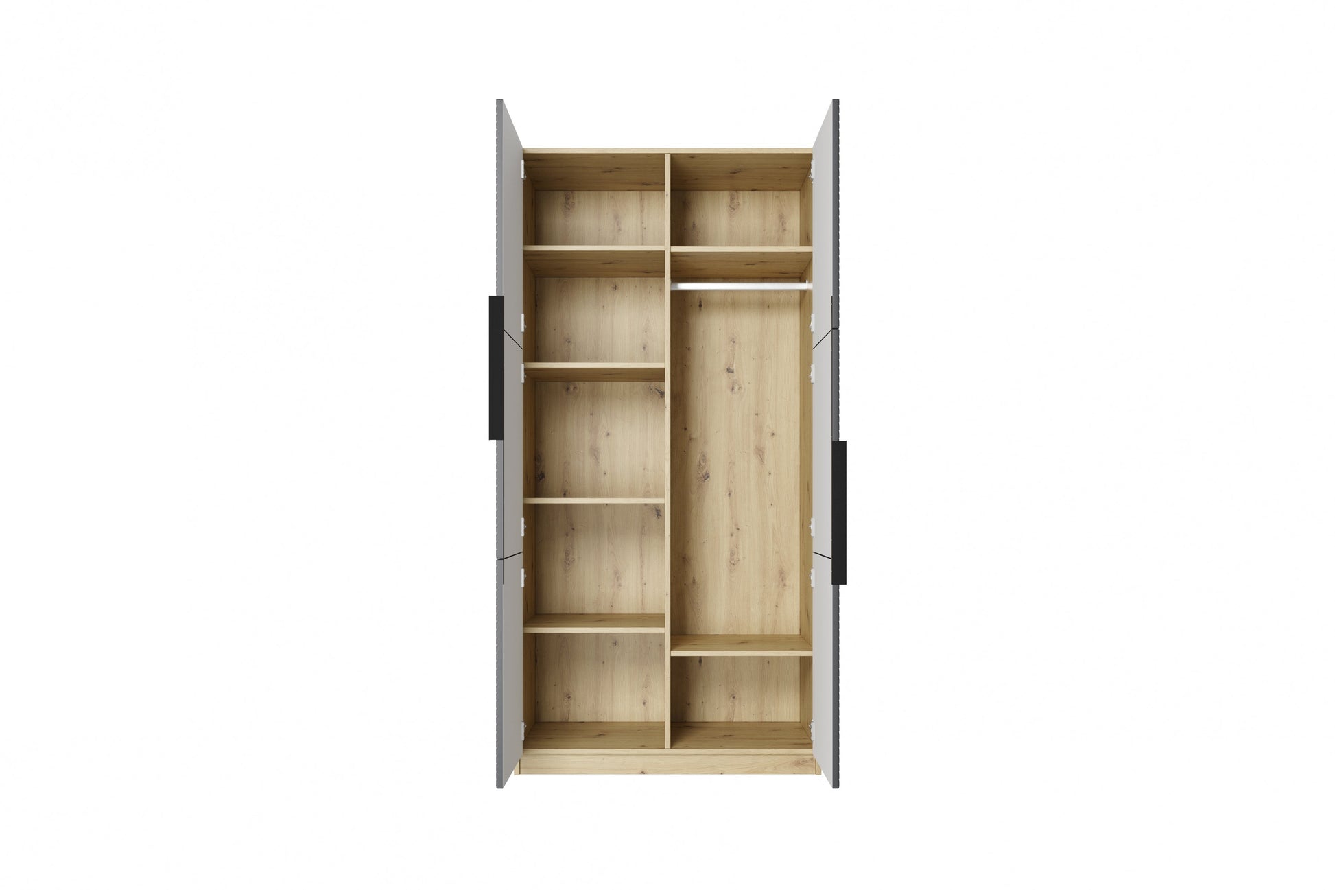 Skapis Oslo 100/205/57 cm Rivjēra akmens/ozols - N1 Home