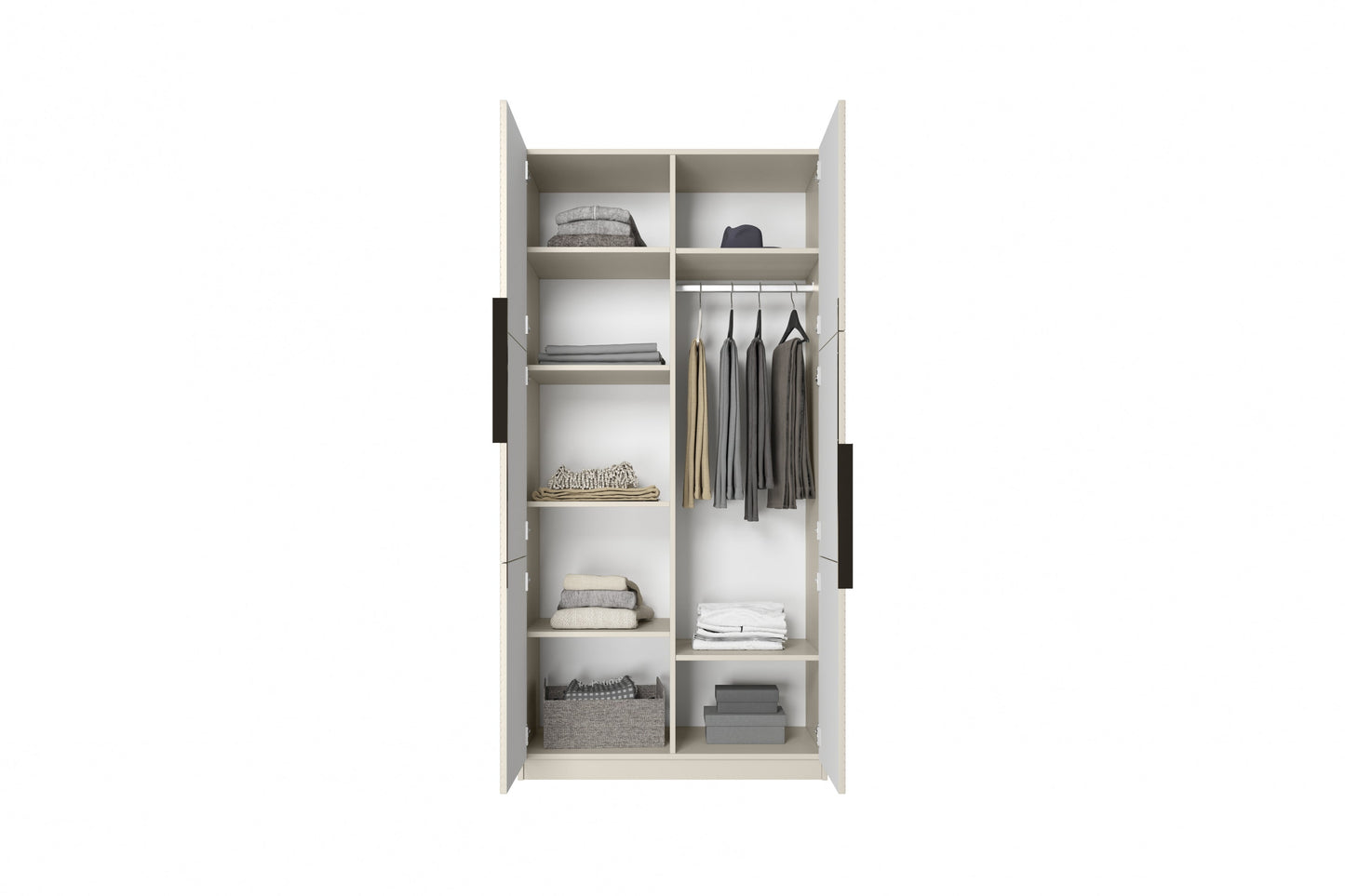 Skapis Oslo 100/205/57 cm kašmirs/melns - N1 Home