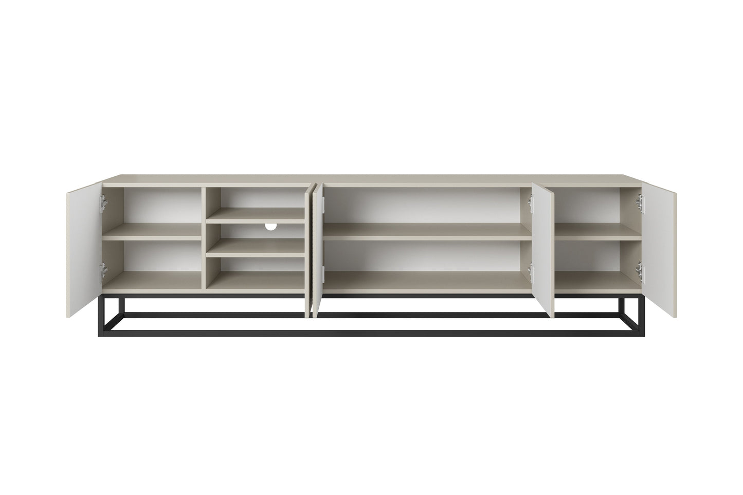 OSLO RTV kumode uz metāla kājām 200/56/40 cm kašmirs/melns - N1 Home