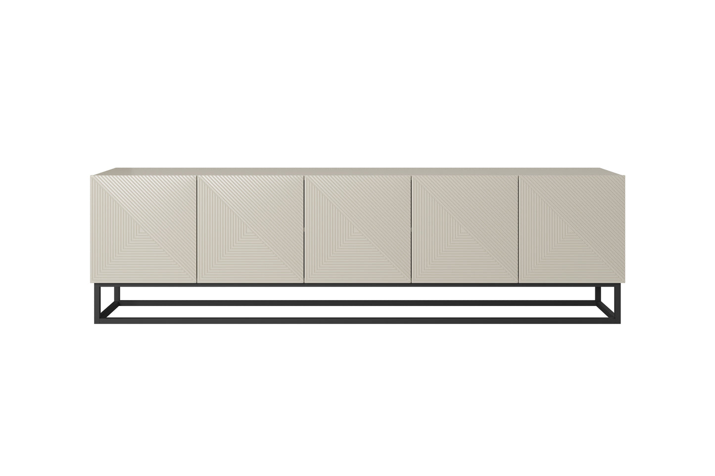 OSLO RTV kumode uz metāla kājām 200/56/40 cm kašmirs/melns - N1 Home