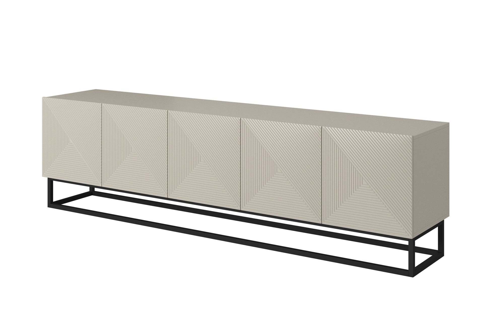OSLO RTV kumode uz metāla kājām 200/56/40 cm kašmirs/melns - N1 Home