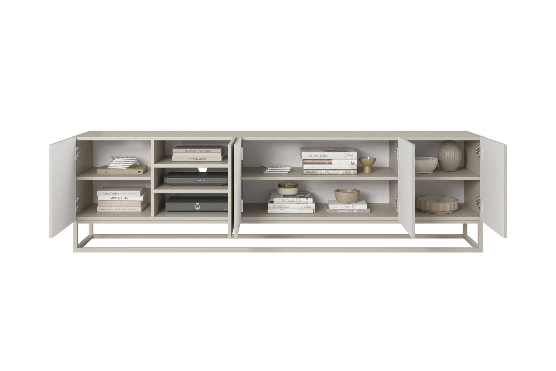 OSLO RTV kumode uz metāla kājām 200/56/40 cm kašmirs/kašmirs - N1 Home