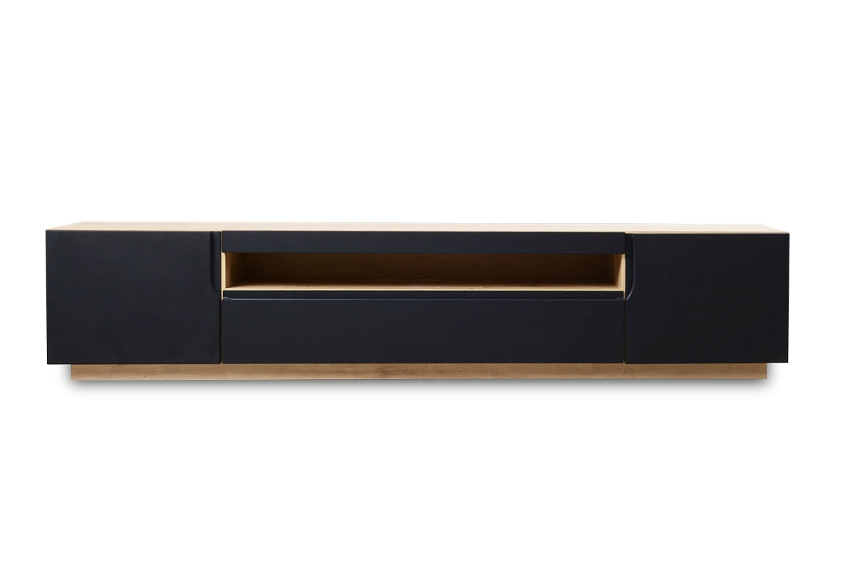 TV skapis LOFT 200/41/37 cm melns/dabīgs - N1 Home