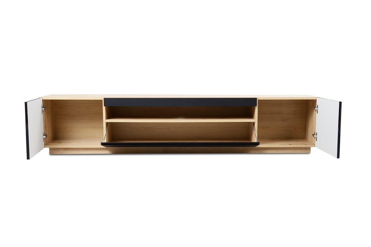 TV skapis LOFT 200/41/37 cm melns/dabīgs - N1 Home