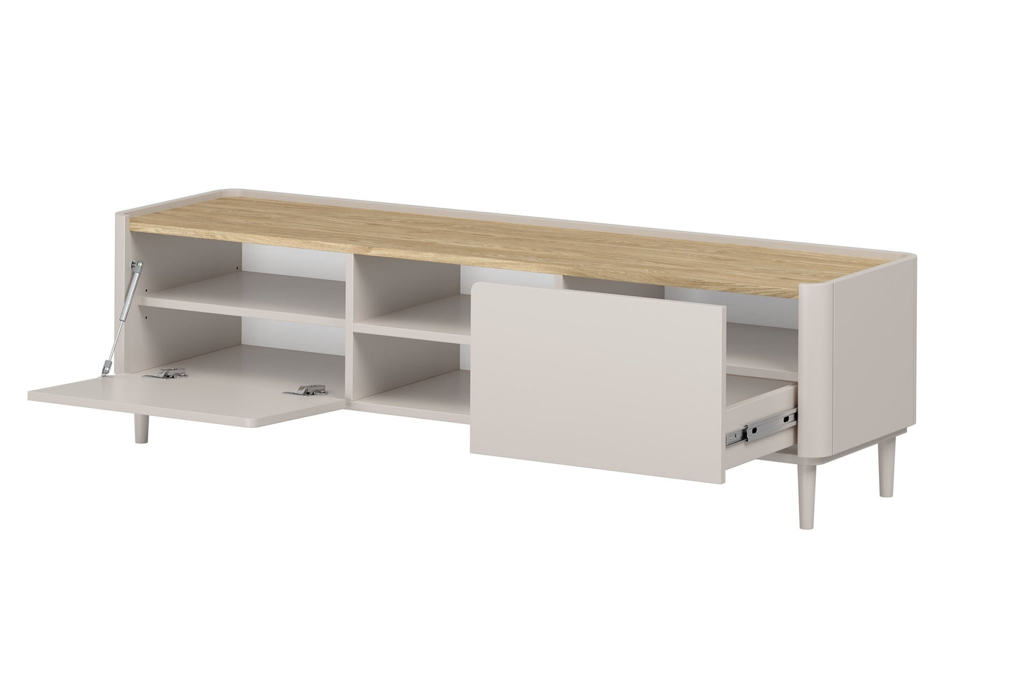TV skapis Elva 170/48/48 cm Kašmirs / Eļļots ozols - N1 Home