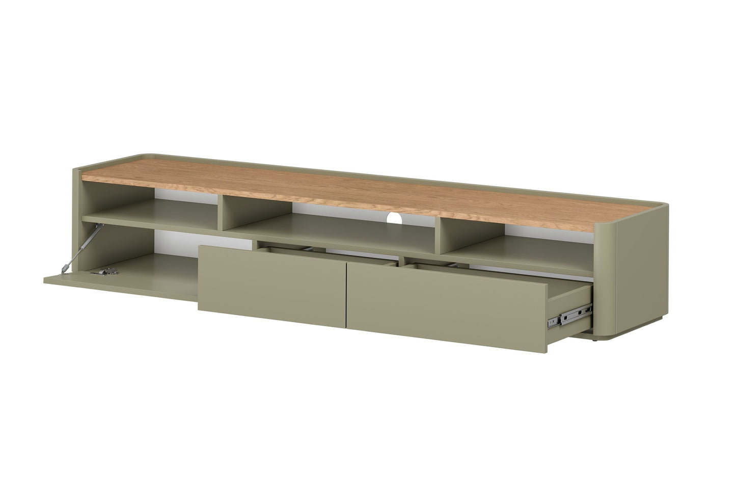TV skapis Elva 200/35.5/48 cm Eikalipts / Baltijas kāpu ozols - N1 Home