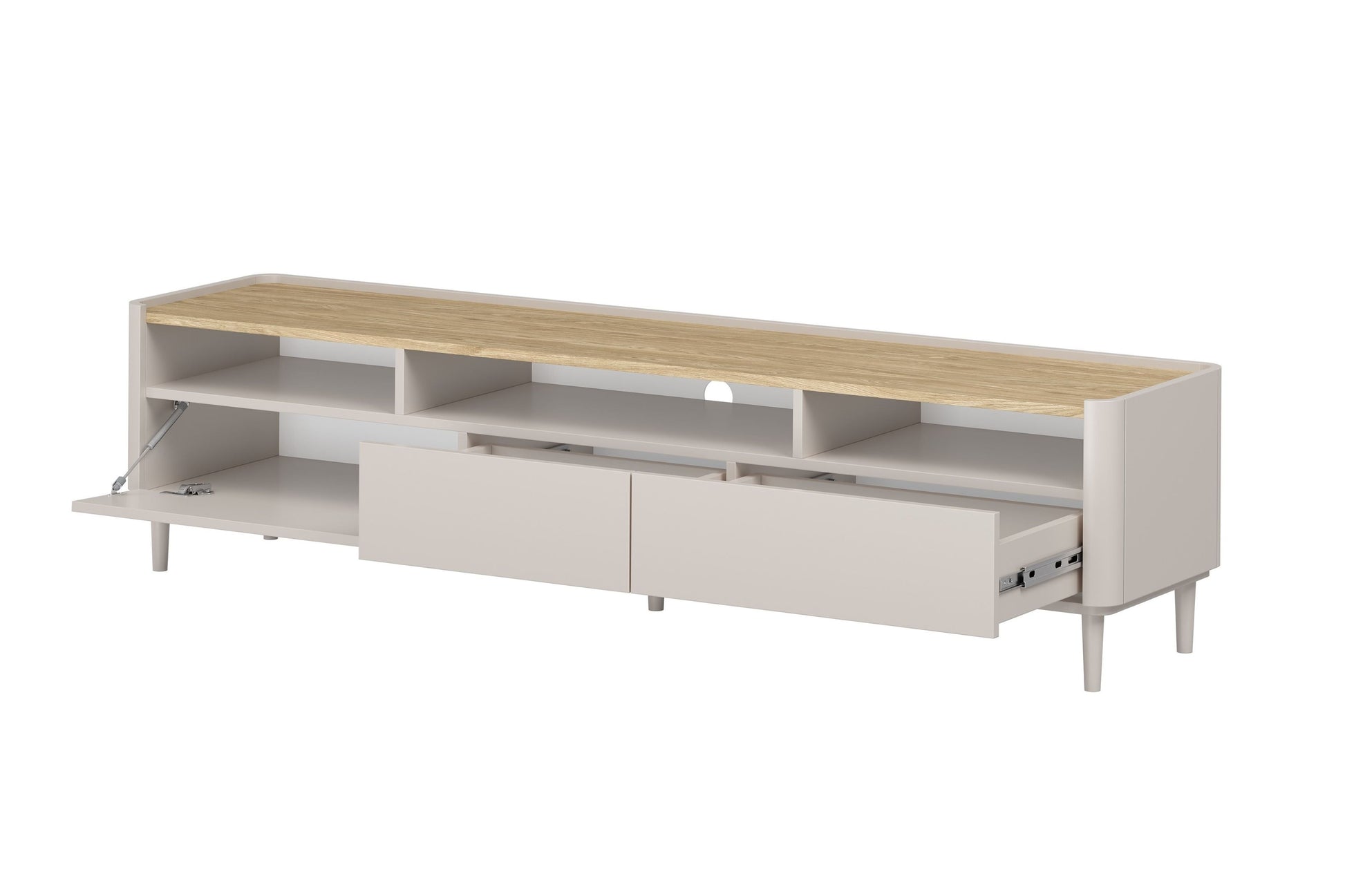 TV skapis Elva 200/48/48 cm Kašmirs / Eļļots ozols - N1 Home