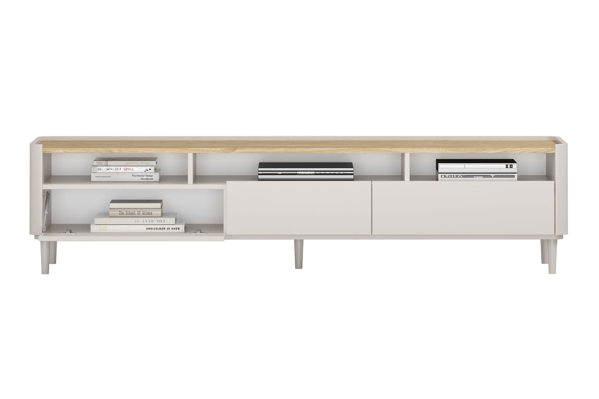 TV skapis Elva 200/48/48 cm Kašmirs / Eļļots ozols - N1 Home
