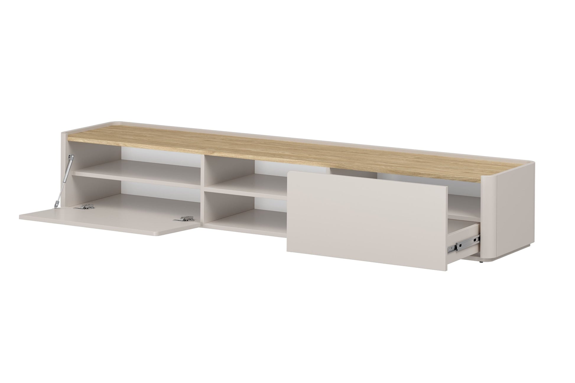 TV skapis Elva 220/35.5/48 Kašmirs / Eļļots ozols - N1 Home