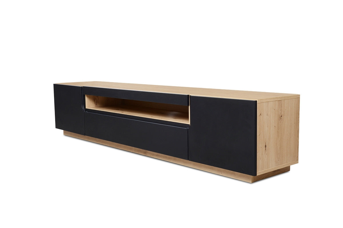 TV skapis LOFT 200/41/37 cm melns/dabīgs - N1 Home
