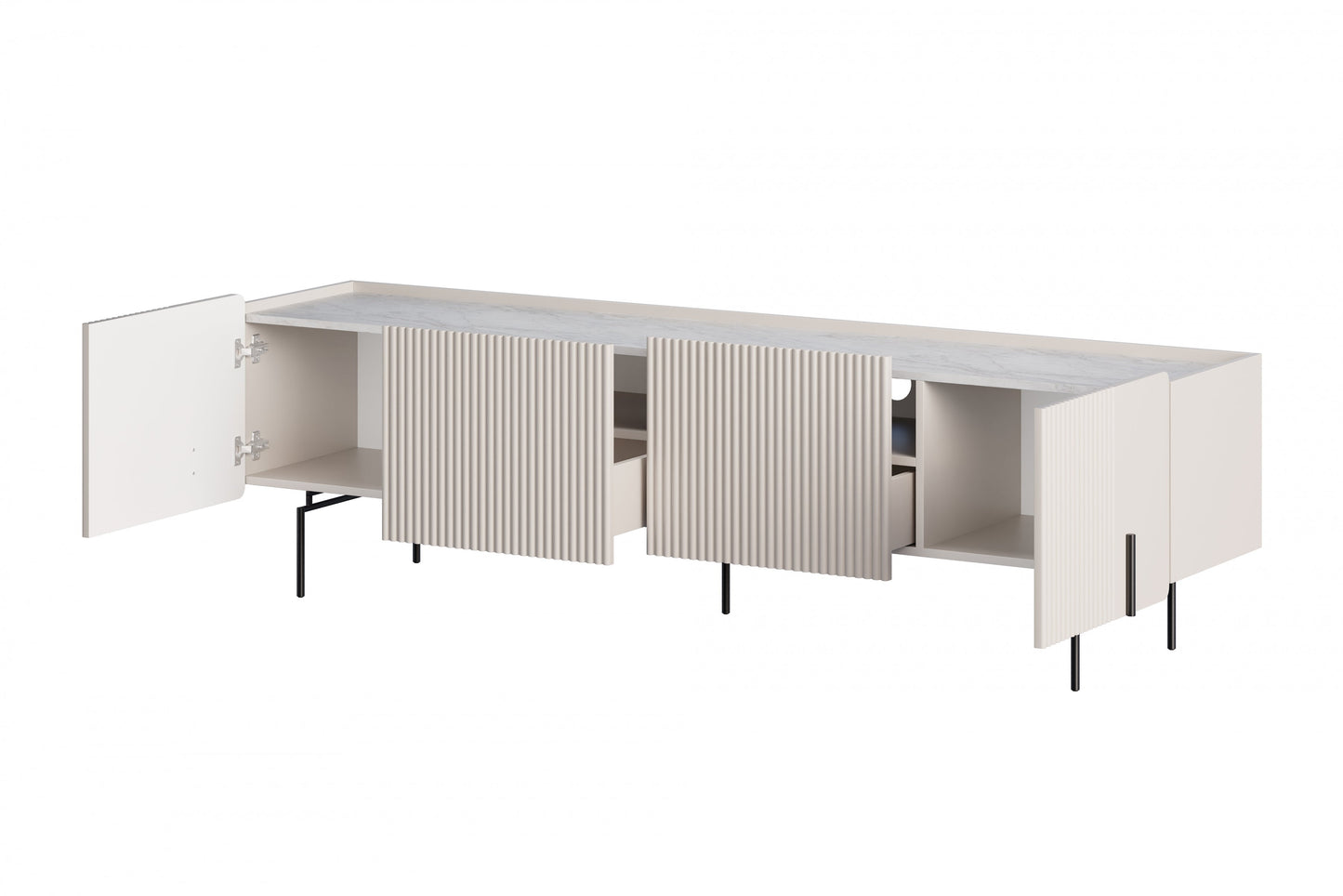 RTV skapis Dersi 200/57/42 cm kašmirs/melns - N1 Home