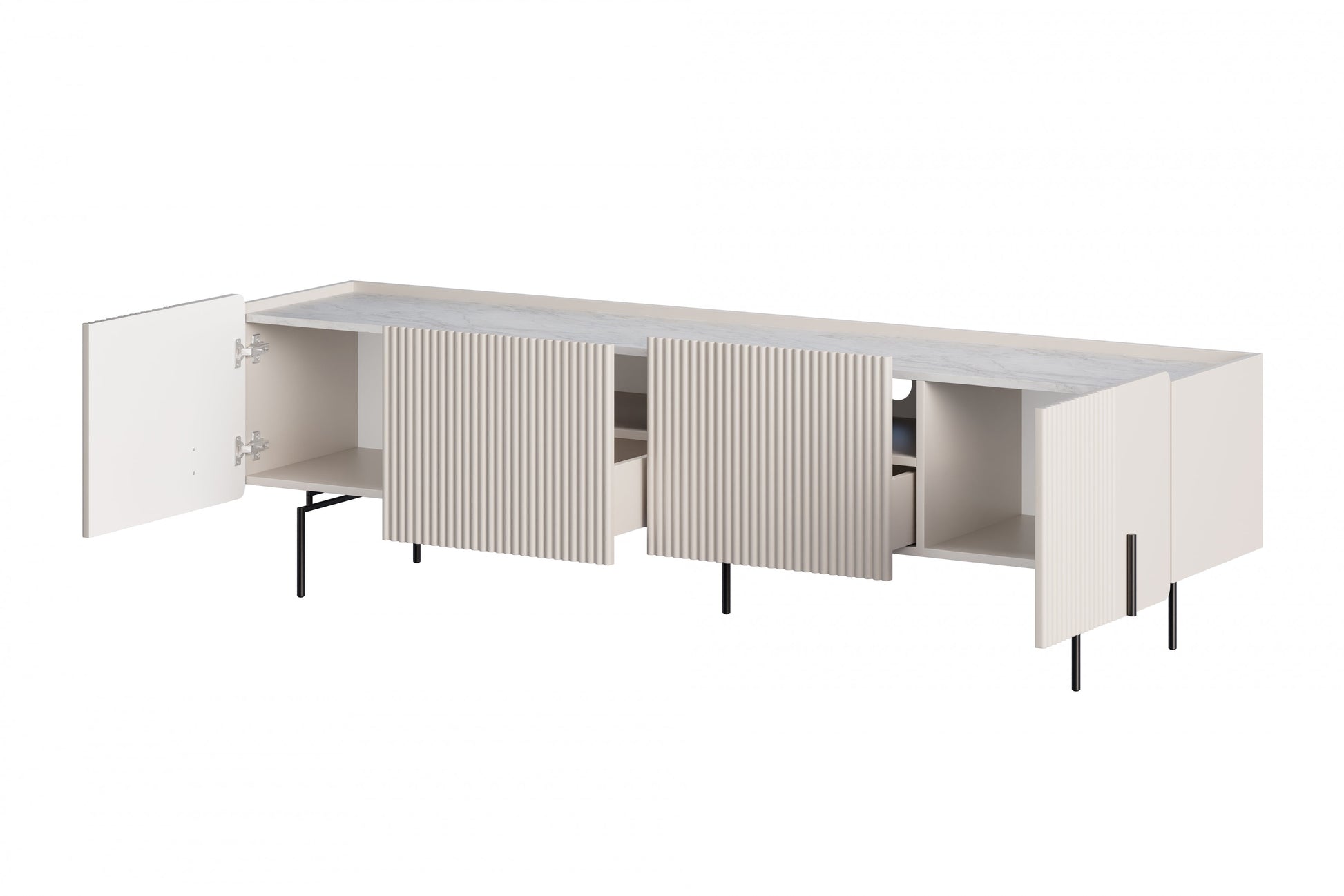 RTV skapis Dersi 200/57/42 cm kašmirs/melns - N1 Home