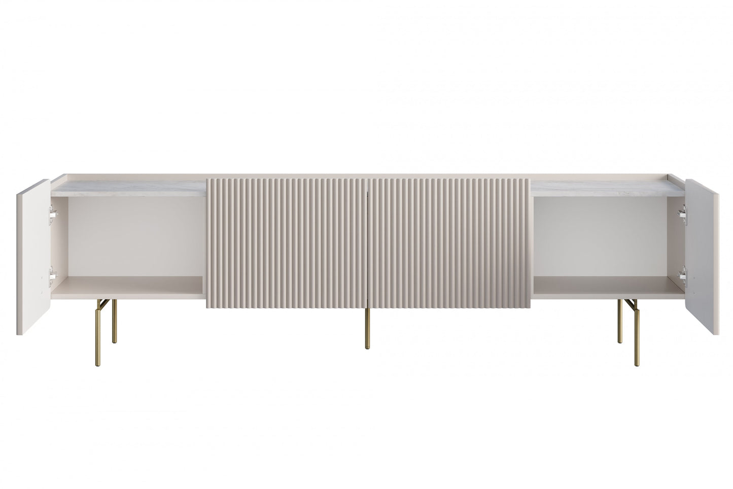 RTV skapis Dersi 200/57/42 cm kašmirs/zelts - N1 Home