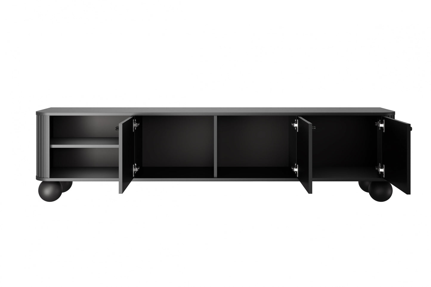 TV skapis Vespa  187/48/38 cm melns/melns - N1 Home