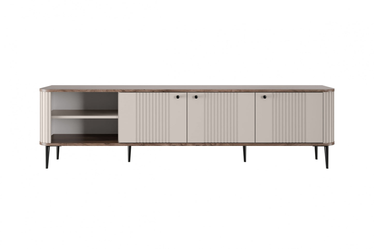 TV skapis Vespa  187/51/38 cm kašmirs/rieksts/melns - N1 Home