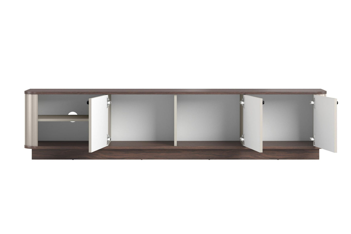 TV skapis Vespa 187/43/38 cm kašmirs/rieksts/melns - N1 Home