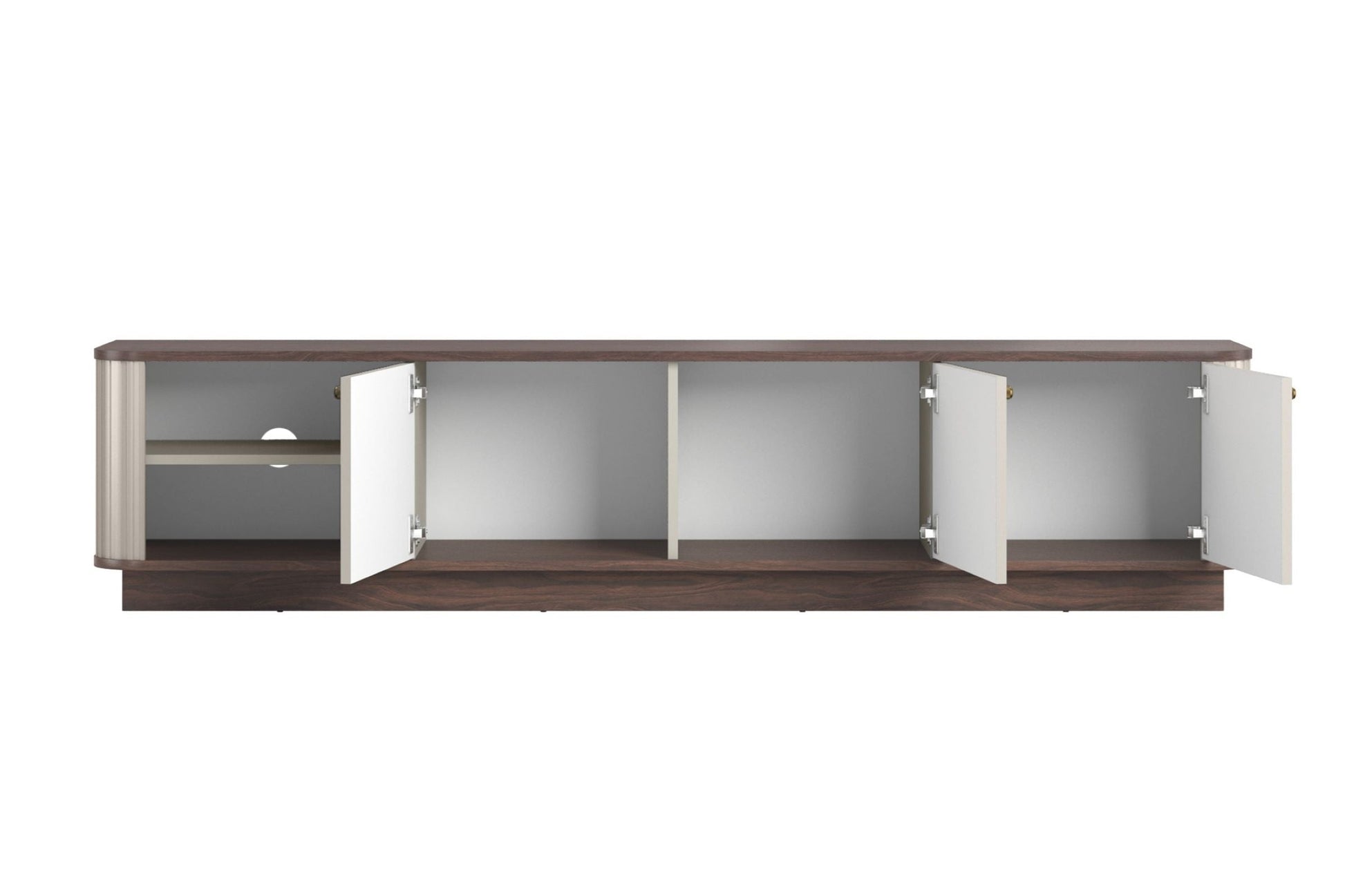 TV skapis Vespa 187/43/38 cm kašmirs/rieksts/zelts - N1 Home