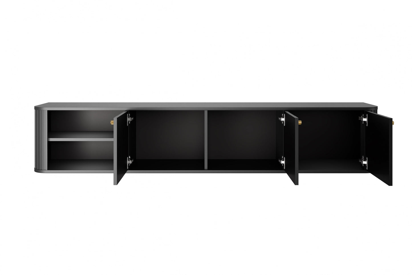 TV skapis Vespa  187/36/38 cm melns/zelts - N1 Home