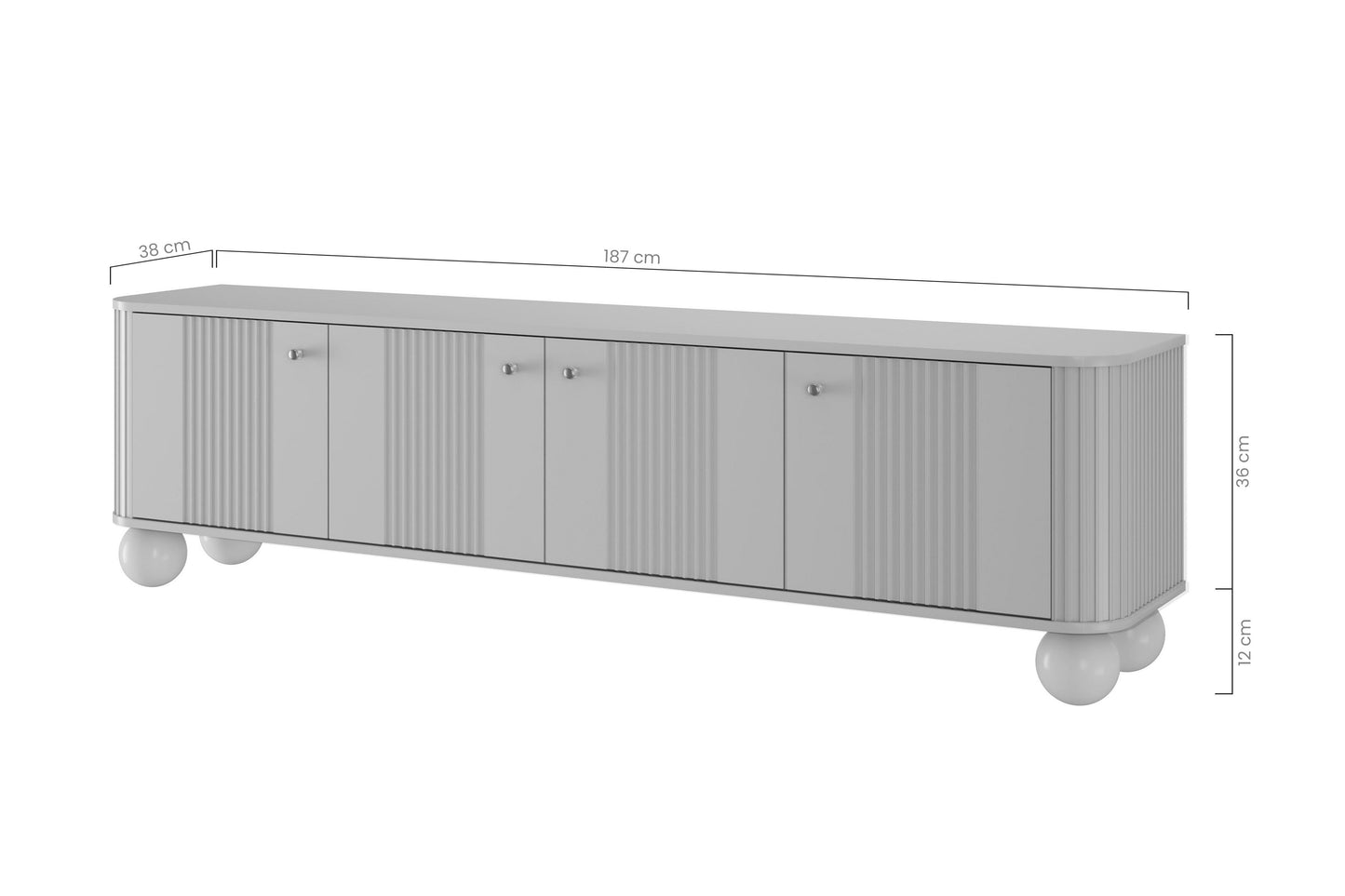 TV skapis Vespa 187/48/38 cm melns/zelts - N1 Home
