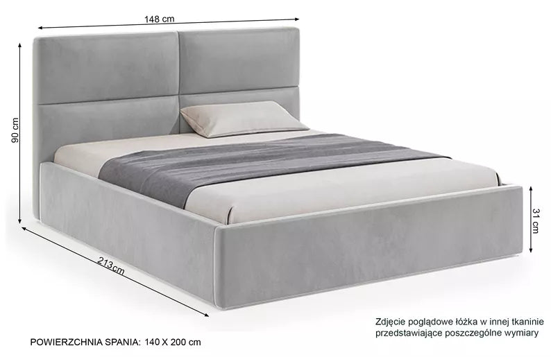 MAHEL Polsterēta gulta 140/160/180x200 cm ar glabātuvi, bēšs samts - N1 Home