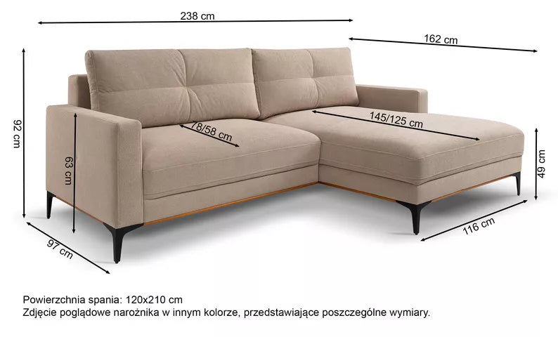 DASSINO L-formas stūra dīvāns ar gulēšanas funkciju ar glabātuvi, tumši zaļš hidrofobs šenils, kreisa/laba puse - N1 Home