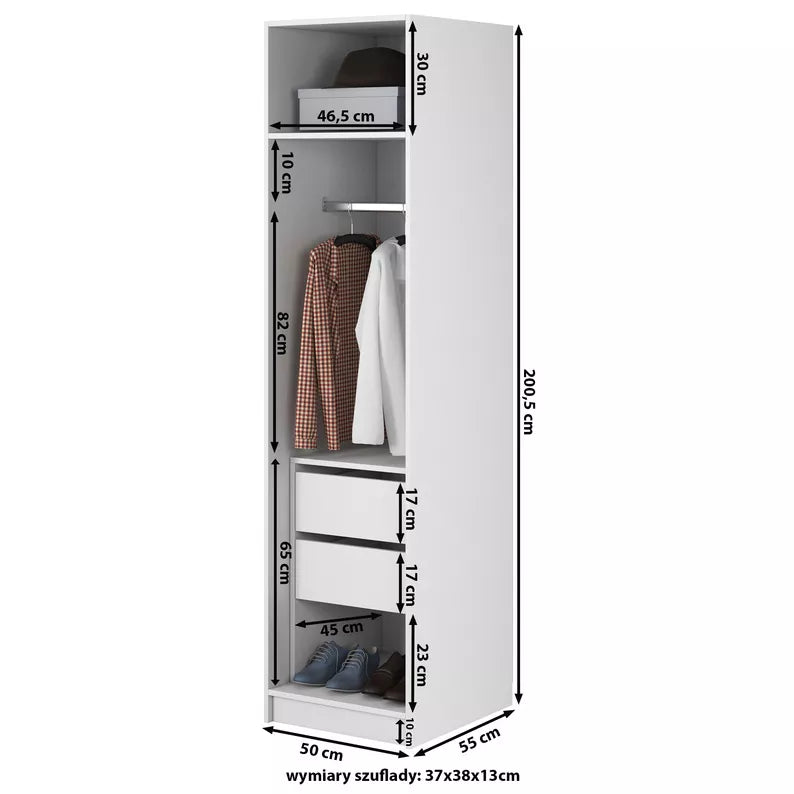 MEFRA Viendurvju skapis 50 cm, balts - N1 Home
