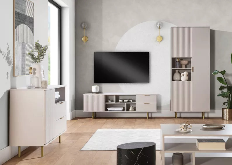 BLAZKA Slēgtais plaukts, 80 cm, ar diviem kašmira lameļu plauktiem - N1 Home