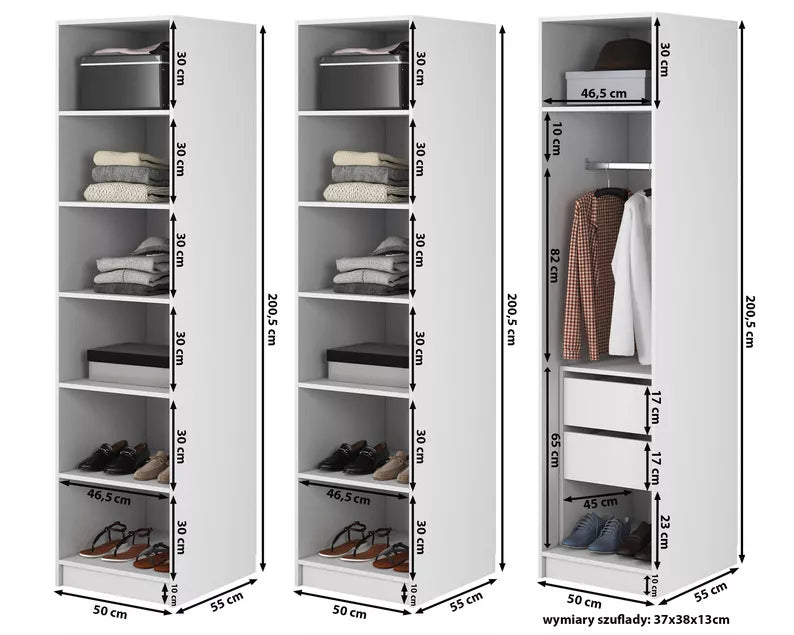 MEFRA Trīsdurvju skapis 150 cm, melns - N1 Home