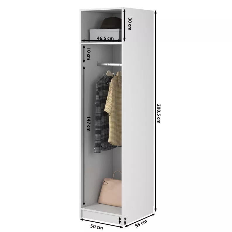 MEFRA Viendurvju skapis 50 cm, balts - N1 Home