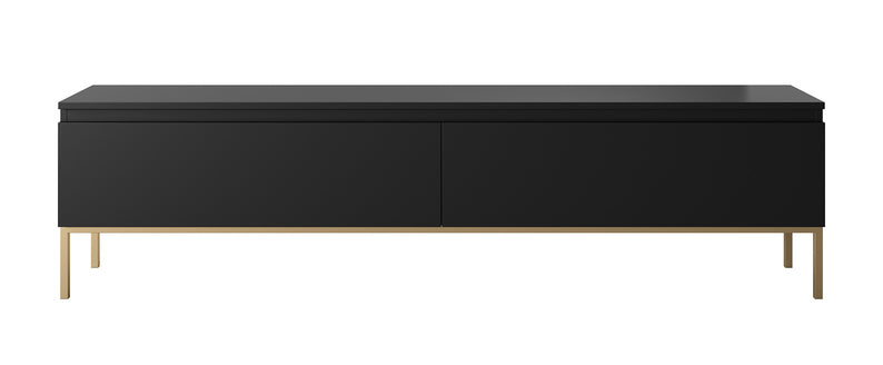MEBBI TV skapis, 175 cm, melns ar zelta kājiņām - N1 Home