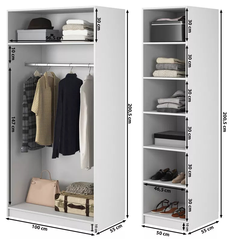 MEFRA Trīsdurvju skapis 150 cm, melns - N1 Home