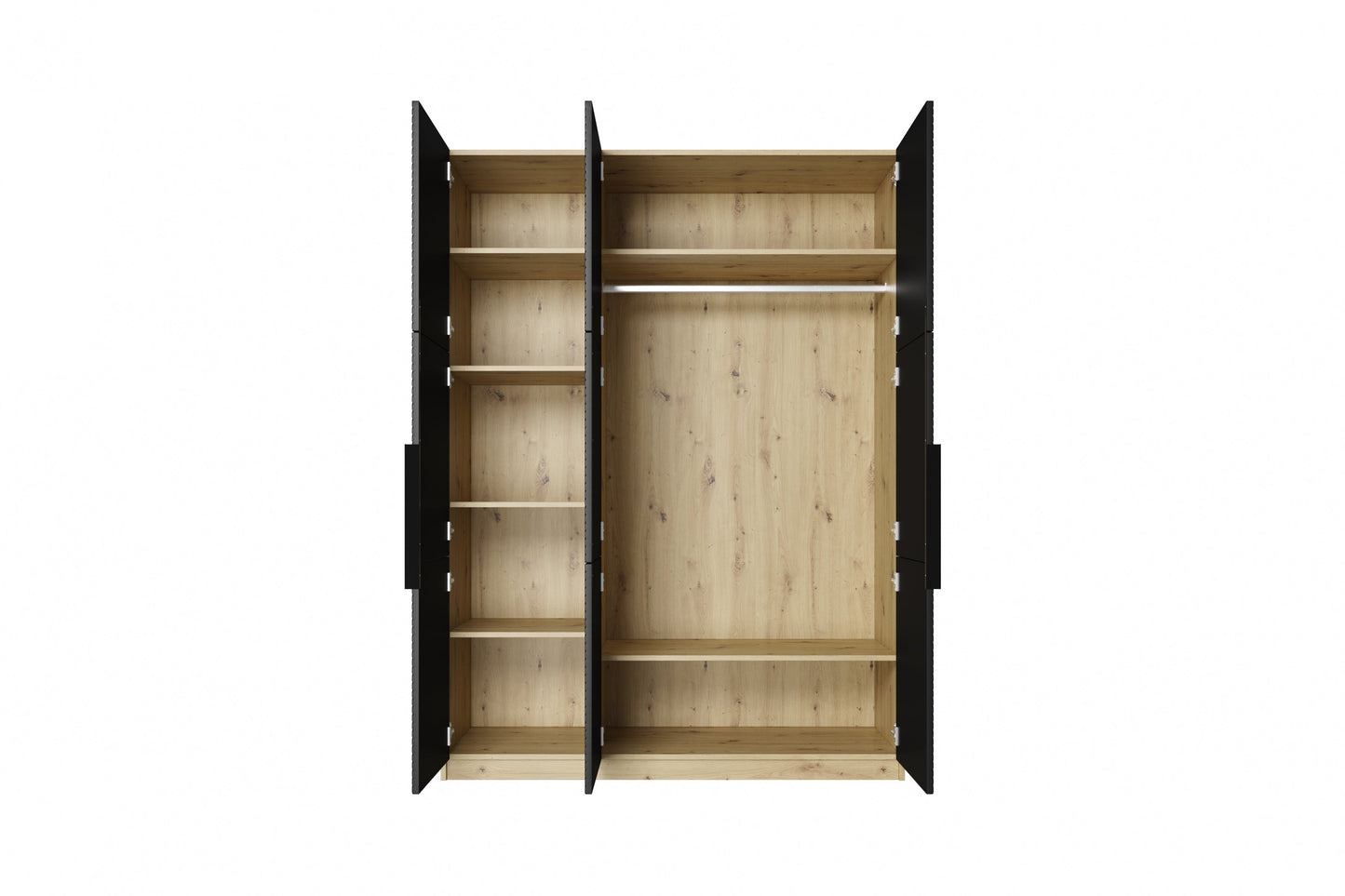 Skapis Oslo 150/205/57 cm melns/ozols - N1 Home