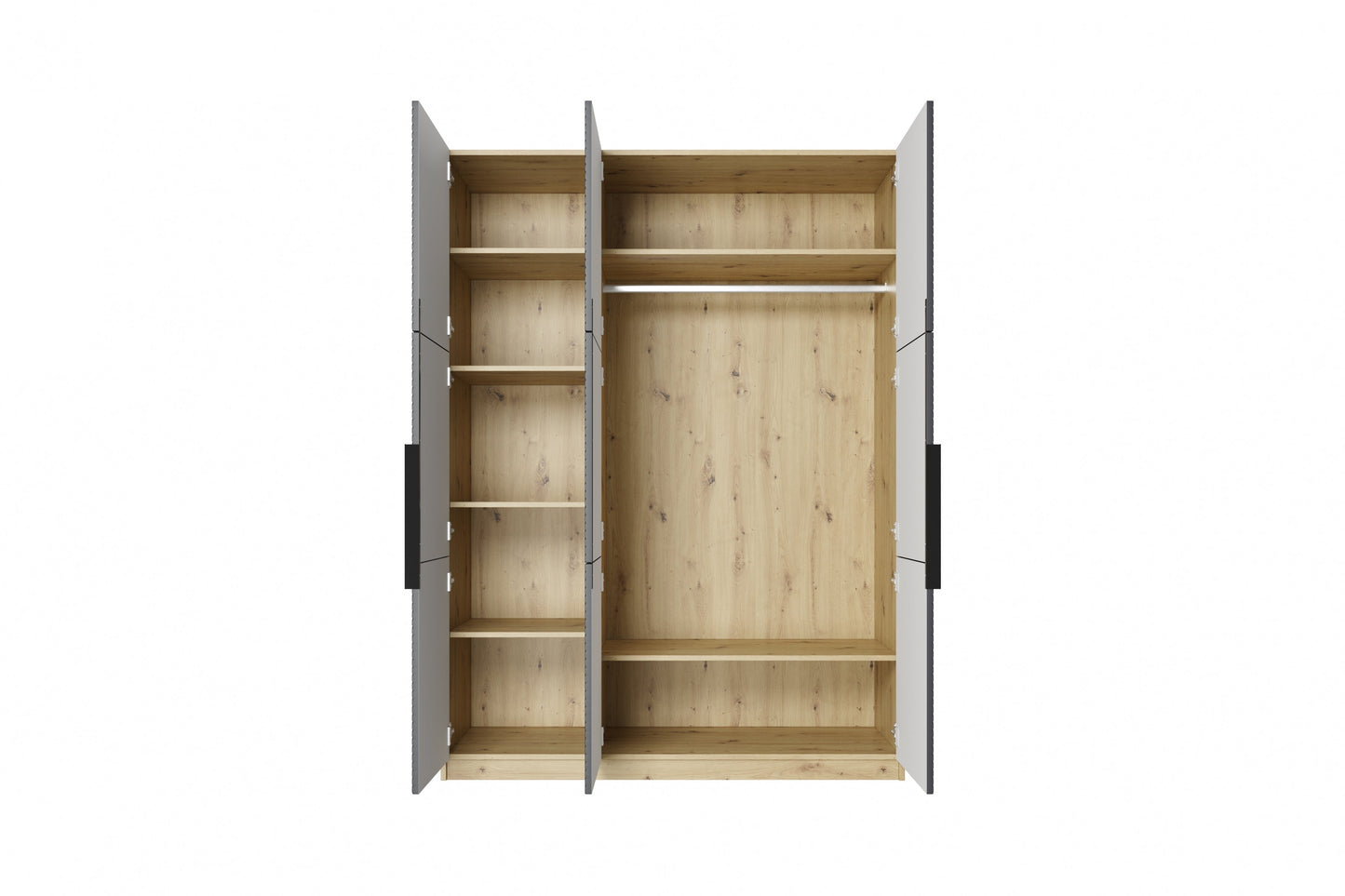 Skapis Oslo 150/205/57 cm Rivjēra akmens/ozols - N1 Home