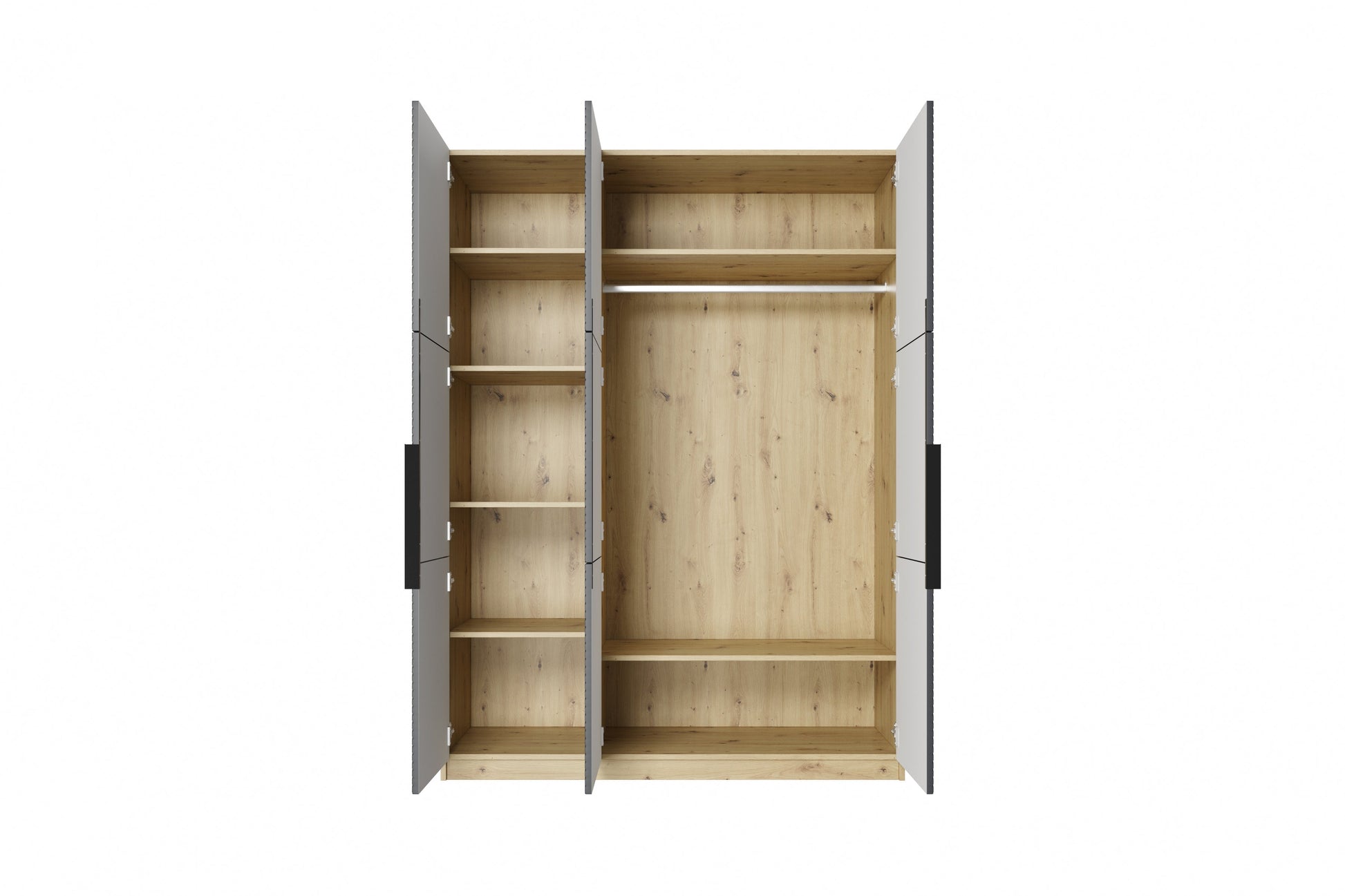 Skapis Oslo 150/205/57 cm Rivjēra akmens/ozols - N1 Home