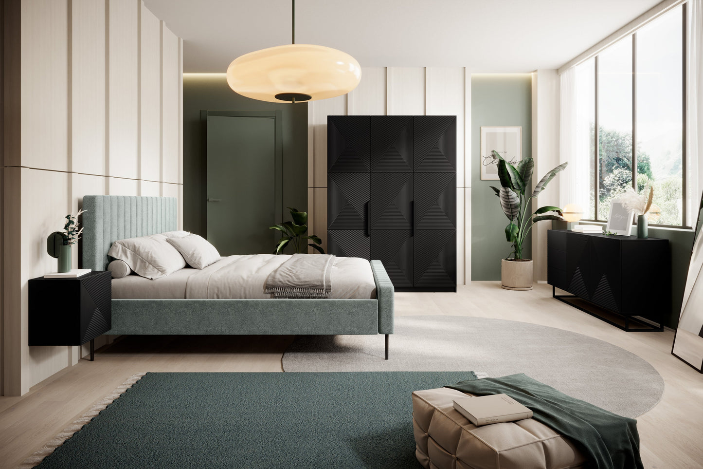 Skapis Oslo 150/205/57 cm melns - N1 Home