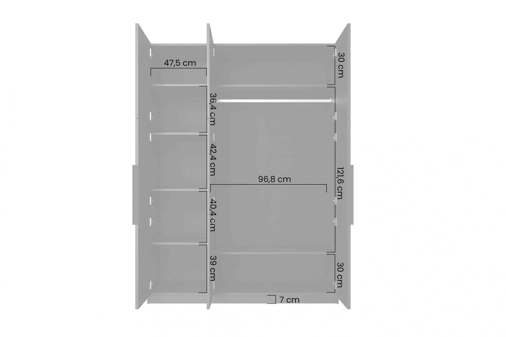 Skapis Oslo 150/205/57 cm kašmirs - N1 Home
