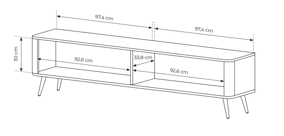 TV skapis Lanti 200/51/38 cm melns - N1 Home