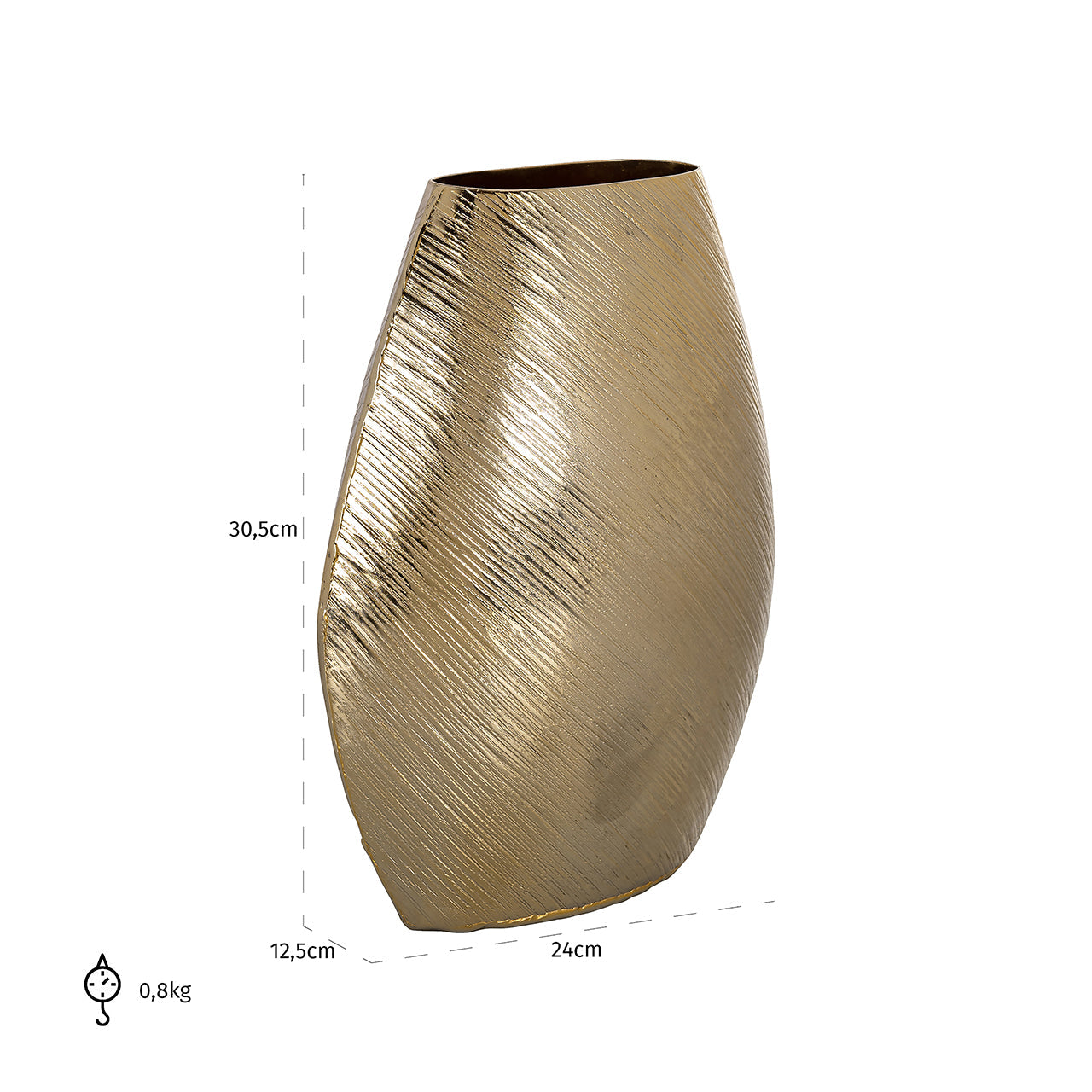 Vāze Richmond Interiors Evey small 30/24/12 cm zelts - N1 Home