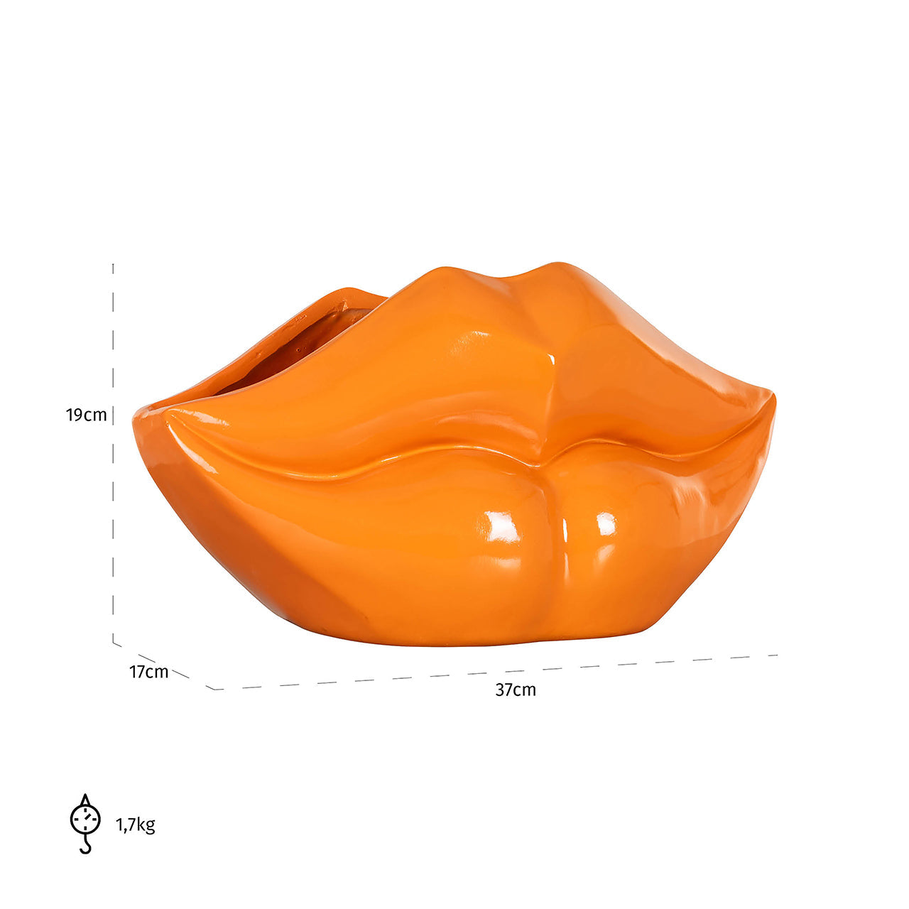 Vāze Richmond Interiors Lippo 19/37/17 cm oranža - N1 Home