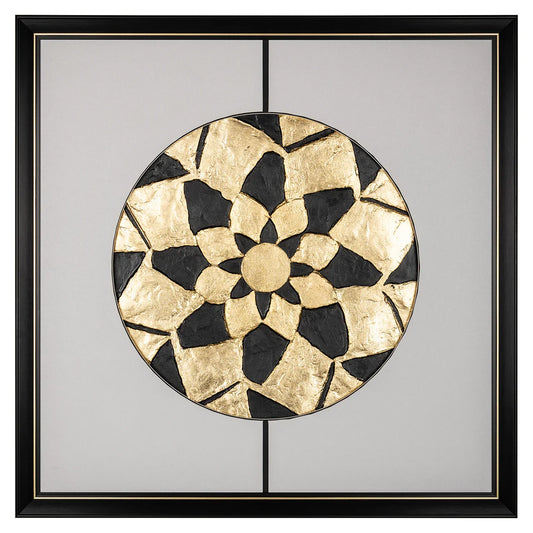 Sienas māksla Richmond Interiors Sun 73/73 cm melns/zelts - N1 Home